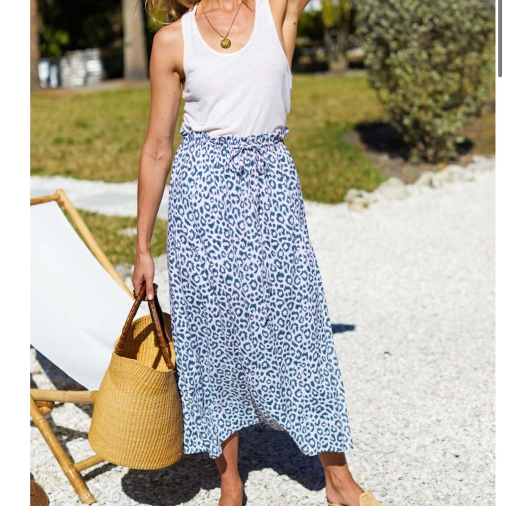 Emerson Fry Drawstring Skirt in Charcoal Leopard